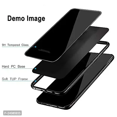 Imperium Toughened Glossy Hybrid Back Case for Poco C31 (Tempered Glass Back Panel + TPU Frame) Compatible for Poco C31 - Black-thumb2