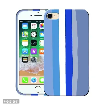 Imperium Ultra Slim Soft Silicon Anti-Slip Shockproof Protective Rainbow Pattern Cover for Apple iPhone SE 2020 (Blue)