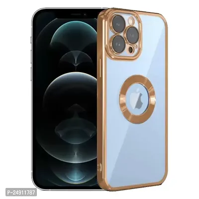 Imperium Clear Back Case for Apple iPhone 12 Pro Max [Never Yellow] Luxury Electroplating Protective Slim Thin Cover with Camera Lens Protector Design Compatible for Apple iPhone 12 Pro Max - Gold.-thumb0