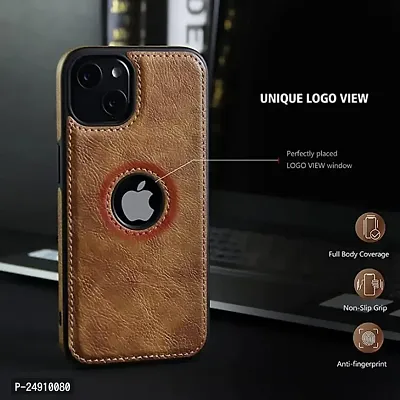 Imperium Leatherette Back Case for Apple iPhone 13 (with Logo Cut) Compatible for Apple iPhone 13 - Brown-thumb5