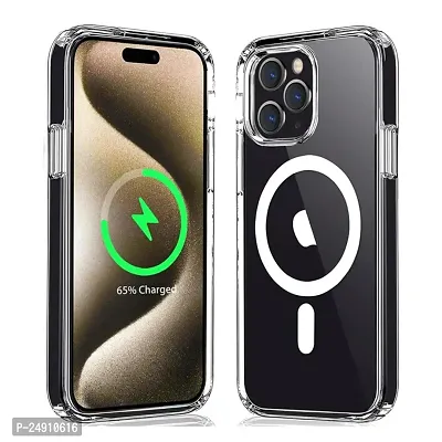 Imperium Wireless Charging case for Apple iPhone 15 Pro |Shock-Proof Military Grade Protection | Thin  Slim | Raised Bezels for Extra Protection of Camera  Screen (Transparent  White).-thumb0