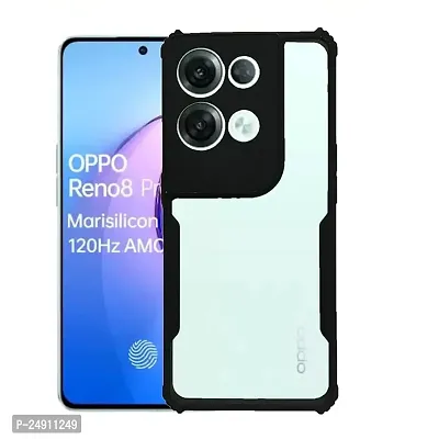 Imperium Oppo Reno 8 Pro 5G Shockproof Bumper Crystal Clear Back Cover | 360 Degree Protection TPU+PC | Camera Protection | Acrylic Transparent Back Cover for Oppo Reno 8 Pro 5G - Black.