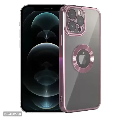 Imperium Clear Back Case for Apple iPhone 12 Pro Max [Never Yellow] Luxury Electroplating Protective Slim Thin Cover with Camera Lens Protector Design Compatible for Apple iPhone 12 Pro Max - Pink.-thumb0