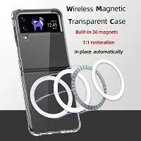 Imperium Magnetic Wireless Charging Back Cover for Samsung Galaxy Z Flip 4 5G, | Military-Grade Protection | Hard Back  Soft Bumper | Raised Bezels for Extra Protection of Camera  Screen (Clear).-thumb2