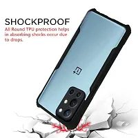 Imperium OnePlus 9R Shockproof Bumper Crystal Clear Back Cover | 360 Degree Protection TPU+PC | Camera Protection | Acrylic Transparent Back Cover for OnePlus 9R (Black)-thumb1