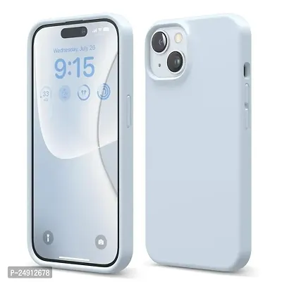 Imperium Silicone Back Case for Apple iPhone 15 |Liquid Silicone| Thin, Slim, Soft Rubber Gel Case | Raised Bezels for Extra Protection of Camera  Screen (Light Blue).-thumb0