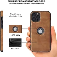 Imperium Leatherette Back Case for Apple iPhone 13 Pro (with Logo Cut) Compatible for Apple iPhone 13 Pro - Brown-thumb1