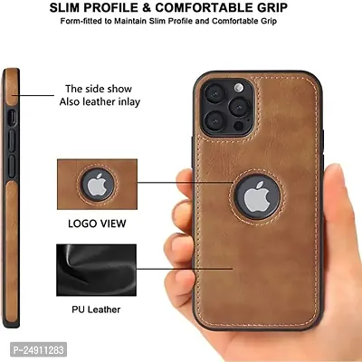 Imperium Leatherette Back Case for Apple iPhone 13 Pro (with Logo Cut) Compatible for Apple iPhone 13 Pro - Brown-thumb2