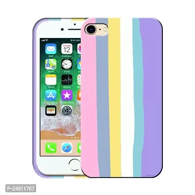Imperium Ultra Slim Soft Silicon Anti-Slip Shockproof Protective Rainbow Pattern Cover for Apple iPhone 8 (Pink)