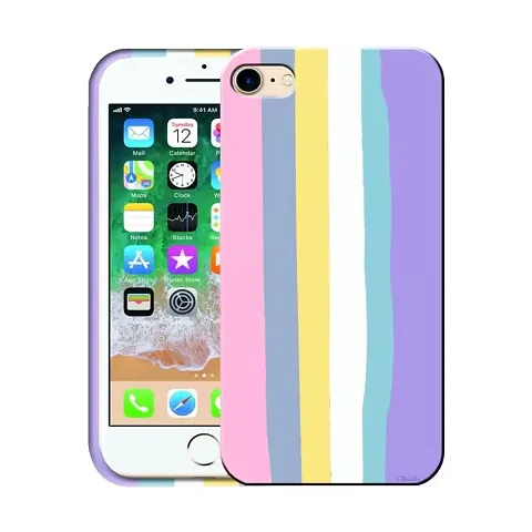 Imperium Ultra Slim Soft Silicon Anti-Slip Shockproof Protective Rainbow Pattern Cover for Apple iPhone 8