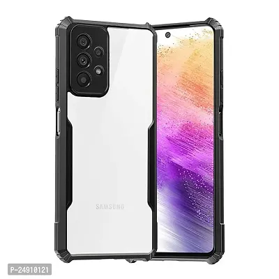 Imperium Samsung Galaxy A53 5G Shockproof Bumper Crystal Clear Back Cover | 360 Degree Protection TPU+PC | Camera Protection | Acrylic Transparent Back Cover for Samsung Galaxy A53 5G- Black.