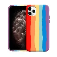 Imperium Ultra Slim Soft Silicon Anti-Slip Shockproof Protective Rainbow Pattern Cover for Apple iPhone 11 Pro (Red)-thumb1