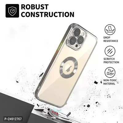 Imperium Clear Back Case for Apple iPhone 12 Pro Max [Never Yellow] Luxury Electroplating Protective Slim Thin Cover with Camera Lens Protector Design Compatible for Apple iPhone 12 Pro Max - Silver.-thumb3