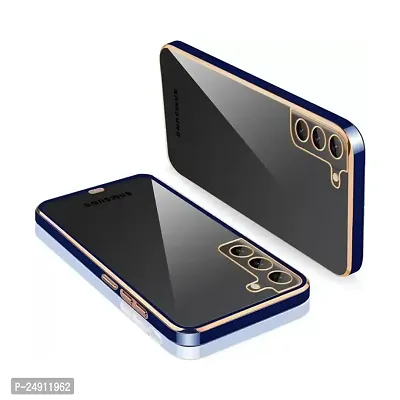 Imperium Chrome Plated Transparent Silicone Back Cover for Samsung Galaxy S22 Plus (Blue).
