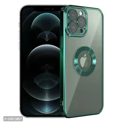 Imperium Clear Back Case for Apple iPhone 12 Pro Max [Never Yellow] Luxury Electroplating Protective Slim Thin Cover with Camera Lens Protector Design Compatible for Apple iPhone 12 Pro Max - Green.