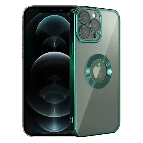 Imperium Clear Back Case for Apple iPhone 12 Pro Max [Never Yellow] Luxury Electroplating Protective Slim Thin Cover with Camera Lens Protector Design Compatible for Apple iPhone 12 Pro Max - Green.