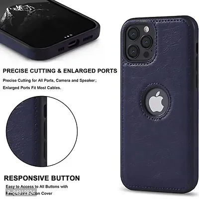 Imperium Leatherette Back Case for Apple iPhone 13 Pro (with Logo Cut) Compatible for Apple iPhone 13 Pro - Blue-thumb3