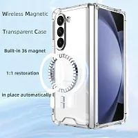 Imperium Magnetic Wireless Charging compatible Case for Samsung Galaxy Z Fold 5 5G | MilitaryGrade Protection | Hard Back  Soft Bumper | Raised Bezels for Extra Protection of Camera  Screen (Clear).-thumb1