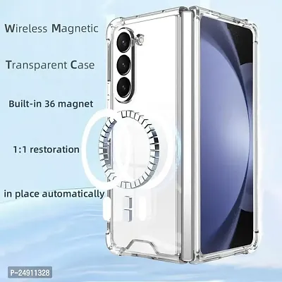 Imperium Magnetic Wireless Charging compatible Case for Samsung Galaxy Z Fold 5 5G | MilitaryGrade Protection | Hard Back  Soft Bumper | Raised Bezels for Extra Protection of Camera  Screen (Clear).-thumb2