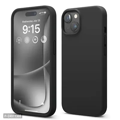 Imperium Silicone Back Case for Apple iPhone 15 |Liquid Silicone| Thin, Slim, Soft Rubber Gel Case | Raised Bezels for Extra Protection of Camera  Screen (Black).