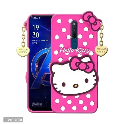 Imperium 3D Hello Kitty Soft Rubber-Silicon Back Cover for Oppo F11 Pro