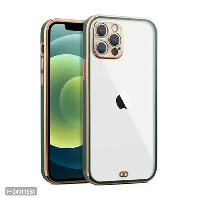 Imperium Chrome Plated Transparent Silicone Back Cover for Apple iPhone 12 Pro Max (Green).