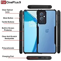 Imperium OnePlus 9 Shockproof Bumper Crystal Clear Back Cover | 360 Degree Protection TPU+PC | Camera Protection | Acrylic Transparent Back Cover for OnePlus 9 (Black)-thumb2