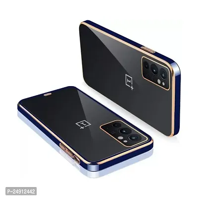 Imperium Chrome Plated Transparent Silicone Back Cover for OnePlus 9RT (Blue).