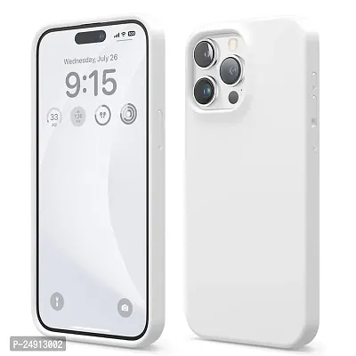 Imperium Silicone Back Case for Apple iPhone 15 Pro Max |Liquid Silicone| Thin, Slim, Soft Rubber Gel Case | Raised Bezels for Extra Protection of Camera  Screen (White).