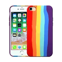 Imperium Ultra Slim Soft Silicon Anti-Slip Shockproof Protective Rainbow Pattern Cover for Apple iPhone SE 2020 (Red)-thumb1