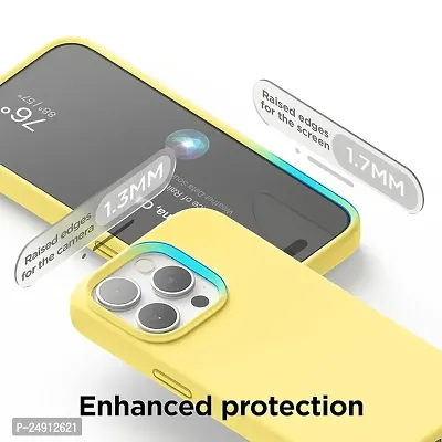 Imperium Silicone Back Case for Apple iPhone 15 Pro Max |Liquid Silicone| Thin, Slim, Soft Rubber Gel Case | Raised Bezels for Extra Protection of Camera  Screen (Yellow).-thumb4