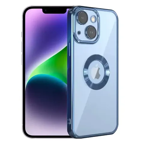 Imperium Clear Back Case for Apple iPhone 14 Plus [Never Yellow] Luxury Electroplating Protective Slim Thin Cover with Camera Lens Protector Design Compatible for Apple iPhone 14 Plus - Blue.