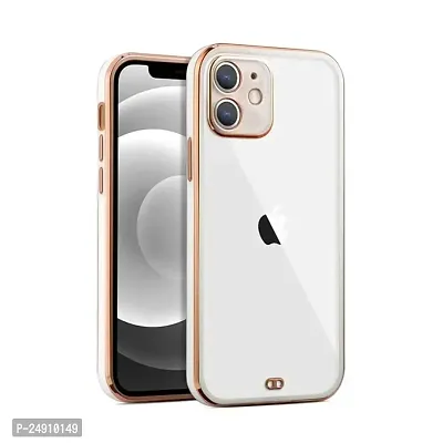 Imperium Chrome Plated Transparent Silicone Back Cover for Apple iPhone 12 (White).