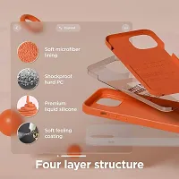 Imperium Silicone Back Case for Apple iPhone 15 |Liquid Silicone| Thin, Slim, Soft Rubber Gel Case | Raised Bezels for Extra Protection of Camera  Screen (Orange).-thumb2