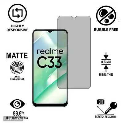 Imperium Frosted Matte Finish (Anti-Scratch) Tempered Glass Screen Protector for Realme C33-thumb2