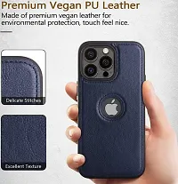 Imperium Leatherette Back Case for Apple iPhone 14 Pro Max (with Logo Cut) Compatible for Apple iPhone 14 Pro Max - Blue-thumb2