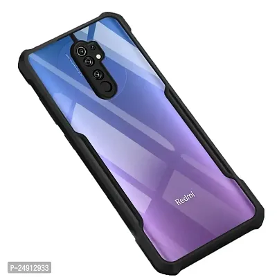 Imperium Redmi 9 Prime Shockproof Bumper Crystal Clear Back Cover | 360 Degree Protection TPU+PC | Camera Protection | Acrylic Transparent Back Cover for Redmi 9 Prime - Black.