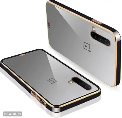 Imperium Chrome Plated Transparent Silicone Back Cover for OnePlus Nord CE 5G (Black).-thumb0
