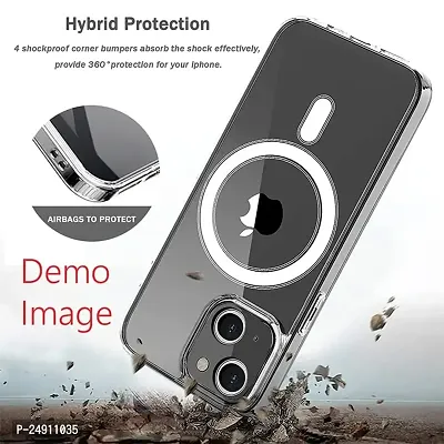 Imperium Apple iPhone 12 Hybrid Magnetic Case| Supports Magnetic Wireless Charging| (TPU + Polycarbonate) Compatible for Apple iPhone 12 - Transparent-thumb4