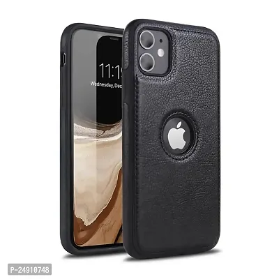 Imperium Leatherette Back Case for Apple iPhone 11 (with Logo Cut) Compatible for Apple iPhone 11 - Black