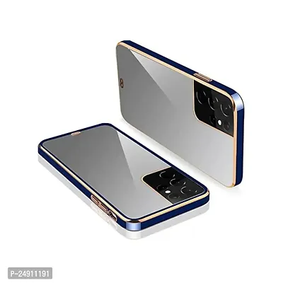 Imperium Chrome Plated Transparent Silicone Back Cover for Samsung Galaxy S21 Ultra (Blue).