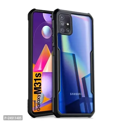 Imperium Samsung Galaxy M31s Shockproof Bumper Crystal Clear Back Cover | 360 Degree Protection TPU+PC | Camera Protection | Acrylic Transparent Back Cover for Samsung Galaxy M31s- Black.-thumb0