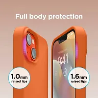 Imperium Silicone Back Case for Apple iPhone 13 |Liquid Silicone| Thin, Slim, Soft Rubber Gel Case | Raised Bezels for Extra Protection of Camera  Screen (Orange).-thumb3