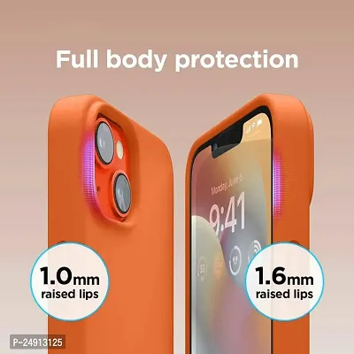 Imperium Silicone Back Case for Apple iPhone 13 |Liquid Silicone| Thin, Slim, Soft Rubber Gel Case | Raised Bezels for Extra Protection of Camera  Screen (Orange).-thumb4