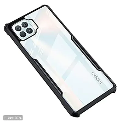 Imperium Oppo F17 Shockproof Bumper Crystal Clear Back Cover | 360 Degree Protection TPU+PC | Camera Protection | Acrylic Transparent Back Cover for Oppo F17 - Black.