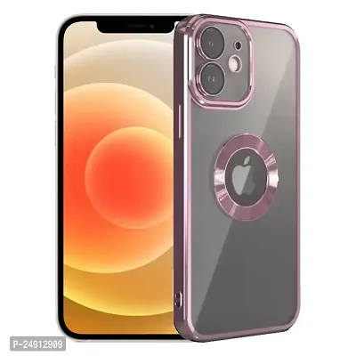 Imperium Clear Back Case for Apple iPhone 12 [Never Yellow] Luxury Electroplating Protective Slim Thin Cover with Camera Lens Protector Design Compatible for Apple iPhone 12 - Pink.