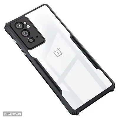 Imperium OnePlus 9RT Shockproof Bumper Crystal Clear Back Cover | 360 Degree Protection TPU+PC | Camera Protection | Acrylic Transparent Back Cover for OnePlus 9RT (Black)