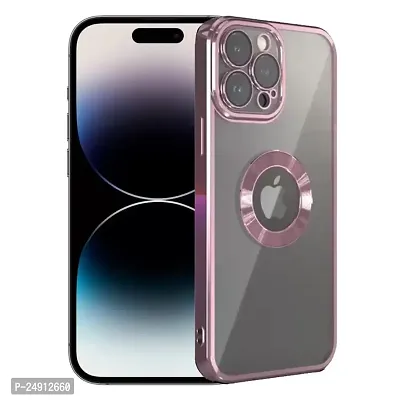 Imperium Clear Back Case for Apple iPhone 14 Pro [Never Yellow] Luxury Electroplating Protective Slim Thin Cover with Camera Lens Protector Design Compatible for Apple iPhone 14 Pro - Pink.-thumb0