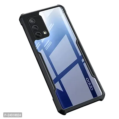 Imperium Oppo F19 Shockproof Bumper Crystal Clear Back Cover | 360 Degree Protection TPU+PC | Camera Protection | Acrylic Transparent Back Cover for Oppo F19 - Black.