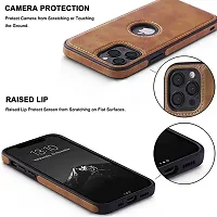 Imperium Leatherette Back Case for Apple iPhone 13 Pro Max (with Logo Cut) Compatible for Apple iPhone 13 Pro Max - Brown-thumb4